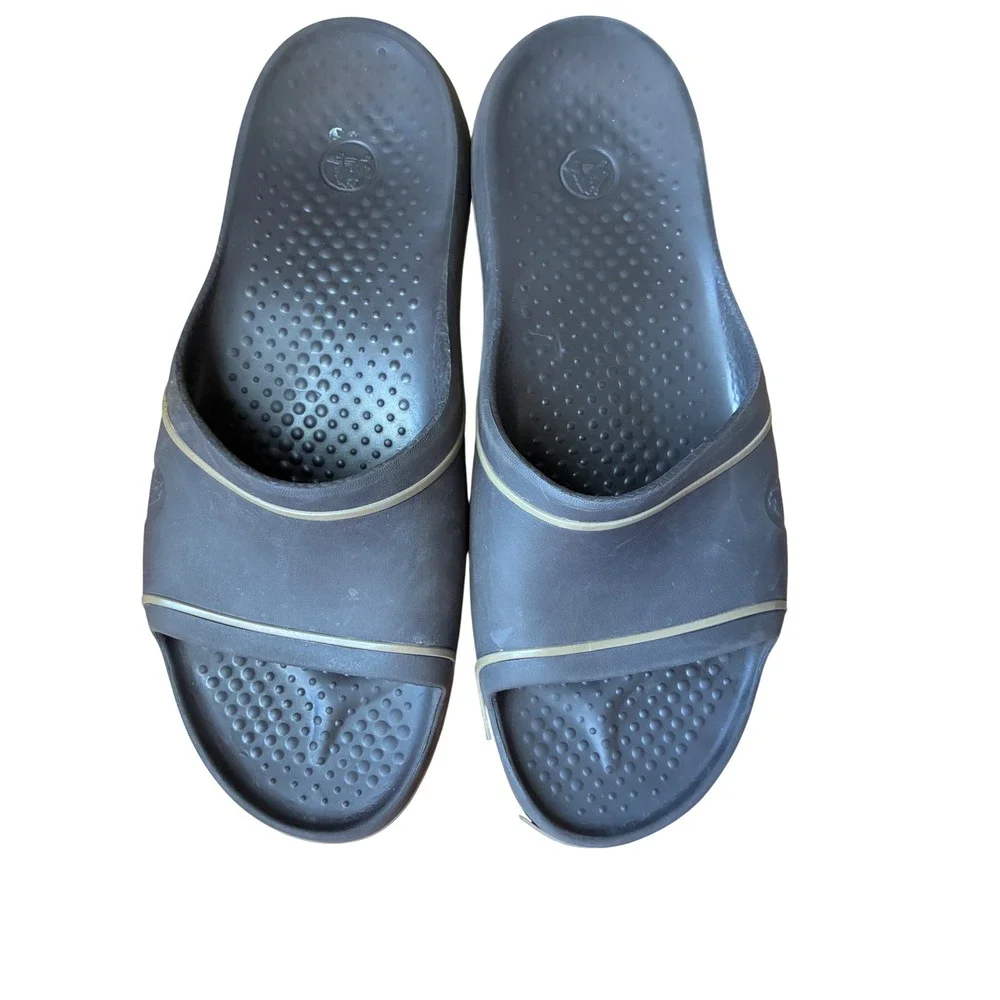 Crocs Slide Sandals Men Size 12 Black Comfy Blokecore Sporty Athleisure